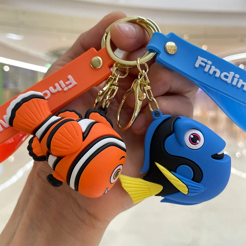 Disney Cartoon Finding Nemo Personality Creative Keychain Pendant Ugly Fish Nemo Dory Cute Keyring Christmas Small Gift