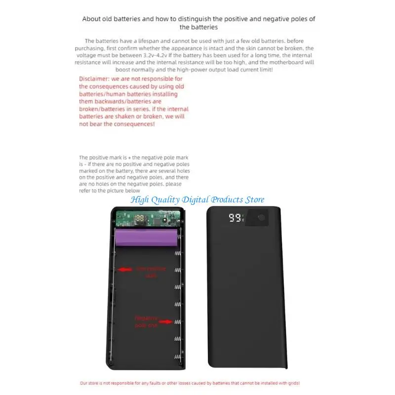 

U2JE High Capacity 18650 Battery Organiser Case Not Need Welding ABS Construction For Power Battery Enclosure Box