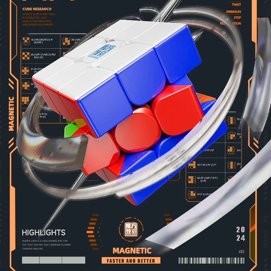 MoYu MeiLong v2M 3x3 V2 M cubo magnetico all'ingrosso 5PC Professioanl Speed Cubes 3x3x3 logica educativa professionale Magico Cubos