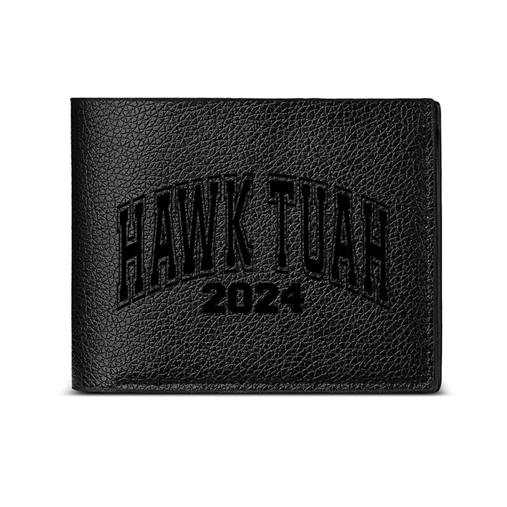 Hawk Tuah 2024 Embossed Design Men's Wallet Card Holder Casual Business Fashion Statement Accessory