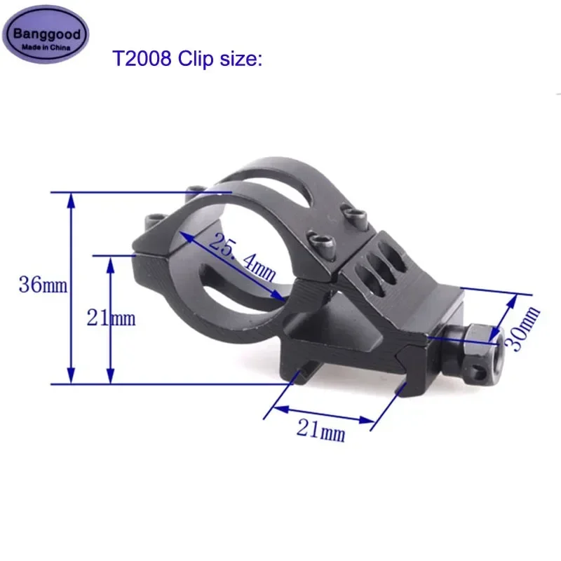 

T2008 25mm Scope Mount Flashlight Torch Laser Gun Track Clamp Tactical Scope Sight For 20mm Standard Picatinny Weaver Rail