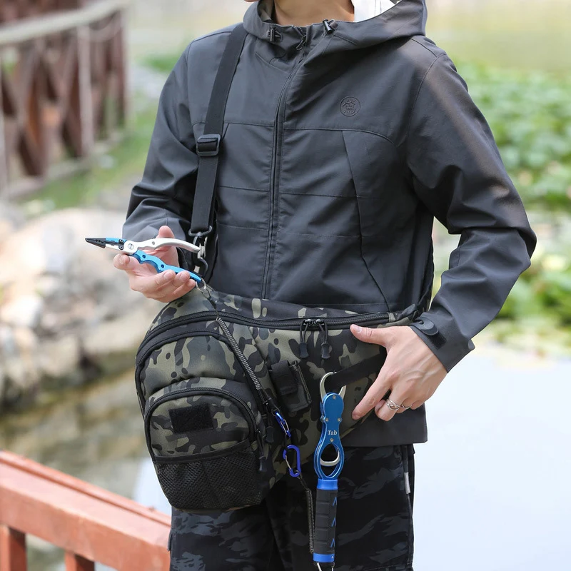 Multi-functional Chest Bag Sports Waist Bags Outdoor Waterproof Crossbody Shoulder Climbing Backpack Fishing Gear Pole Pack Y31A