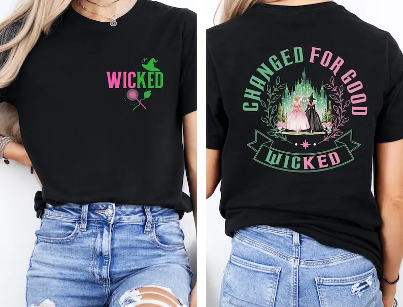 

Wicked Change For Good Рубашка, Defy Gravity Broomstick Magic Wand, рубашка для фанатов фильмов-волшебника, подарок для музыкального фаната Wicked