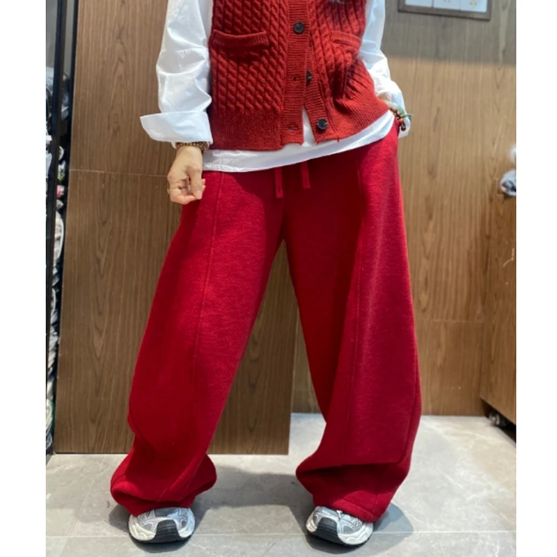 Nouveauté automne/hiver femmes chaud épaissi coton Patchwork cheville longueur pantalon décontracté ample taille élastique sarouel X149