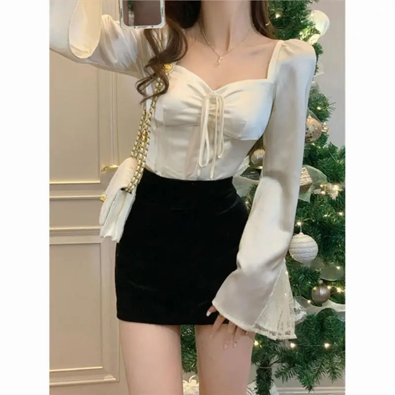 فستان نسائي طويل من الساتان مع تطريز دانتيل، تصميم ربيعي جديد، نحيف وأنيق، مناسب للارتداء اليومي