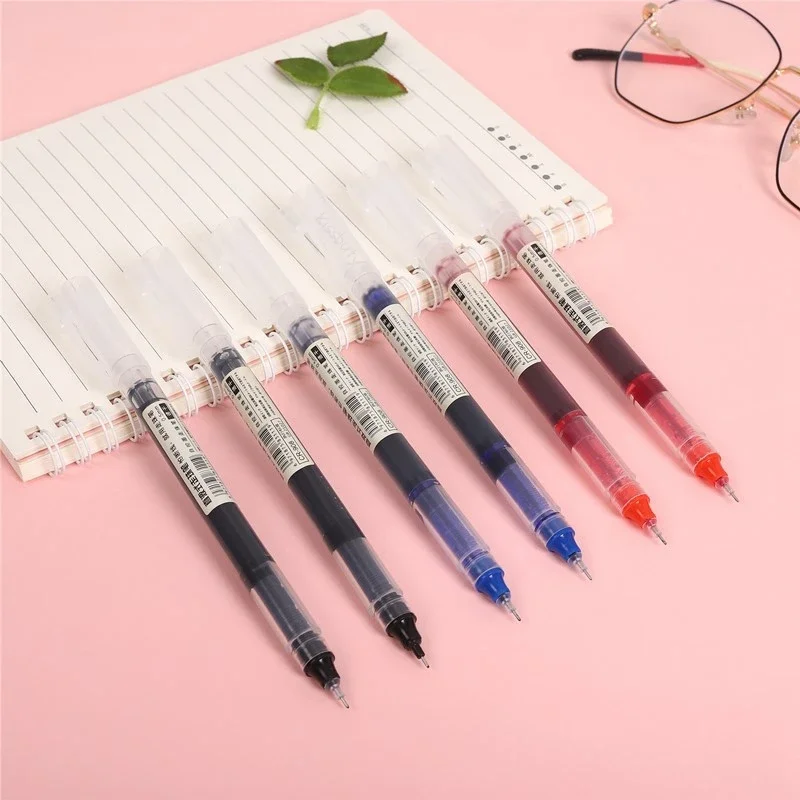 3/6/10Pcs Exam Signature Gel Pen 0.5mm Black Blue Ink School Office Student Ballpoint Straight Pens Writing Stationery School