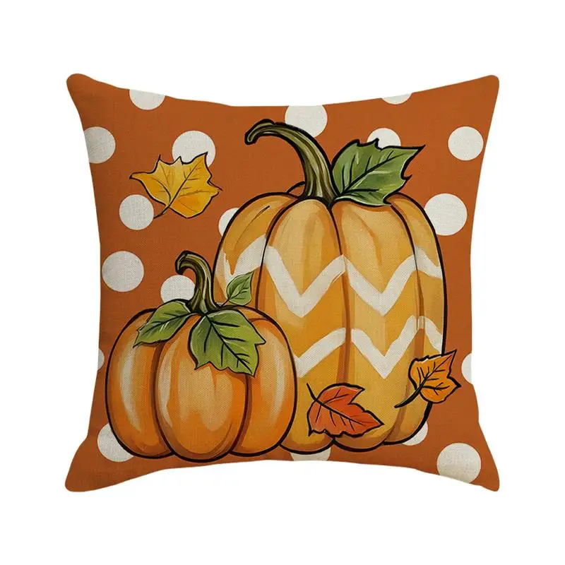 

Pumpkin Pillow Cover Gnome Pumpkin Maple Leaves Fall Pillow Case 18 X 18 Decorative Throw Pillow Cushion Covers Washable For