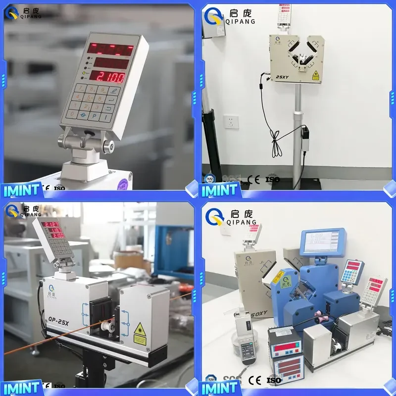 QP-25X High-accuracy Precision ±2μm RS485 Display Non-contact Measure Diameter Gauge for Cable Extrusion Line