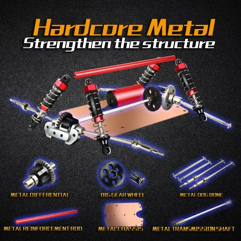 Auto RC 4WD ad alta velocità da 100 km/h, camion RC fuoristrada da arrampicata con motore brushless 1:14, modello di auto telecomandata, regalo divertente, giocattoli per ragazzi