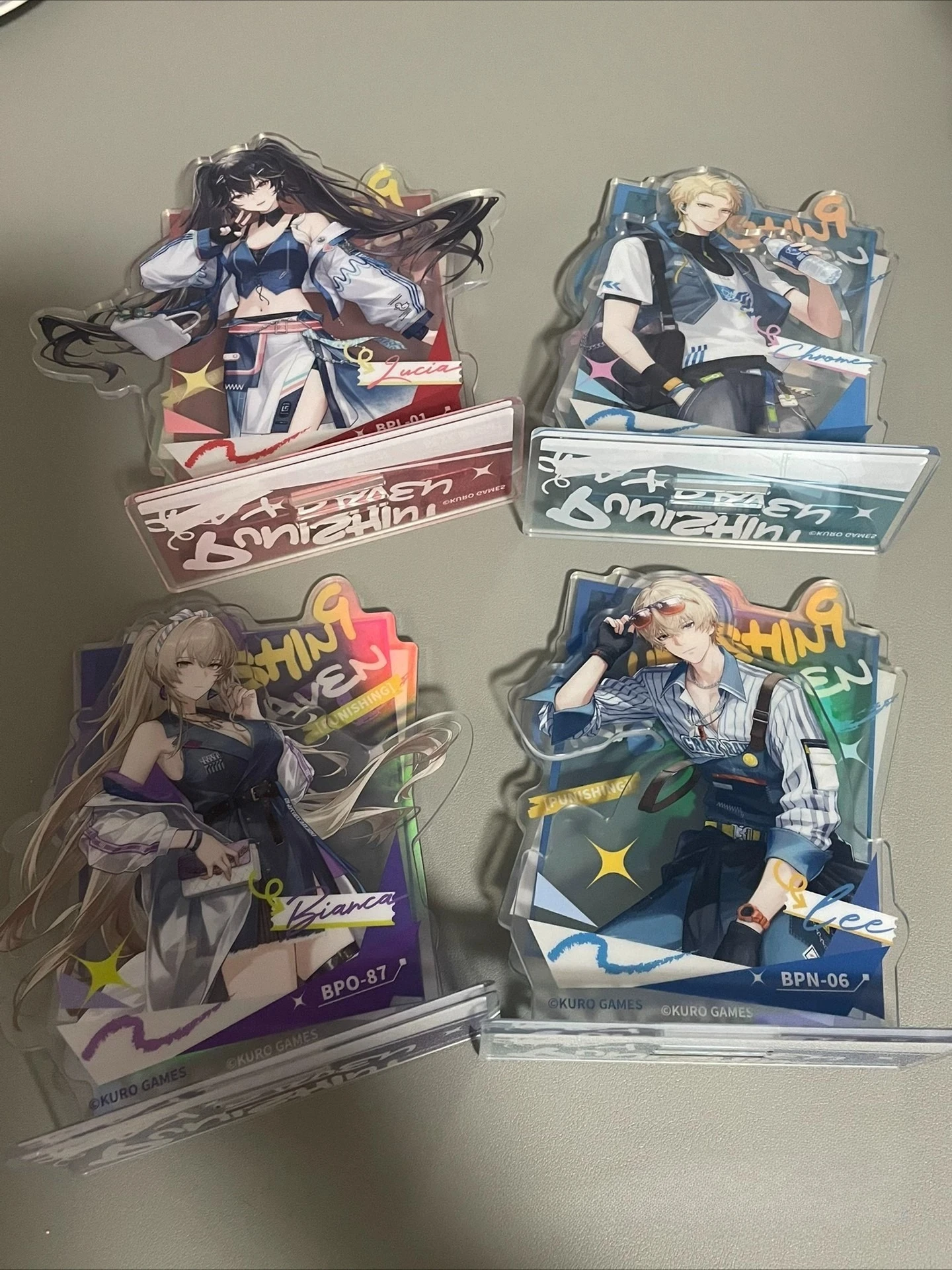 

Official Game GRAY RAVEN：PUNISHING X LAWSON Cosplay Lee Lucia Bianca Chrome Acrylic Plaque Badge Laser Ticket Card in Stock