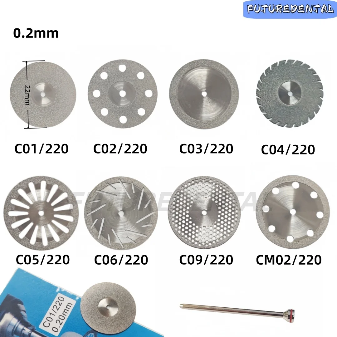 Dental Diamond Disc Disks 0.20mm Ultra-thin Double Sided Cutting Disc Separating Polishing Dental Lab Tools
