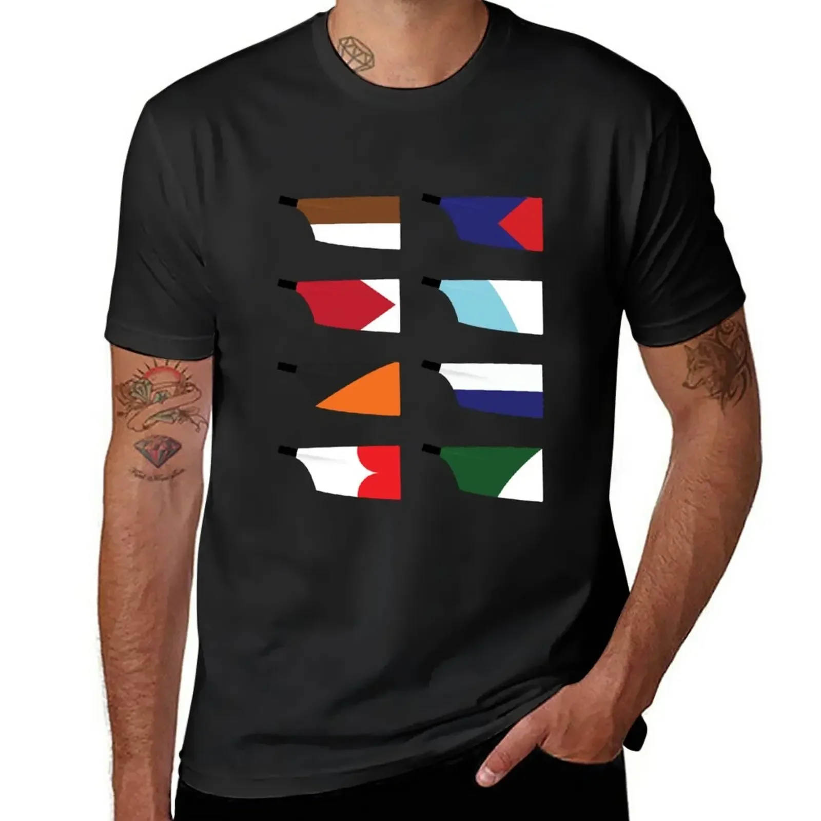 Ivy League Rowing Crew Club Team Oars Blades T-Shirt vintage customs design your own big and tall t shirts for men Male fashion