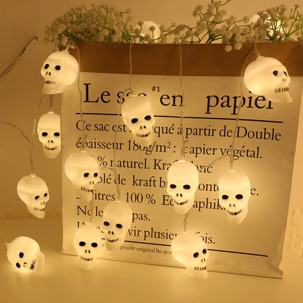 

LED Skull String Lights Operated 3m Warm White Party Bedroom Halloween Festival Garden Fairy Lights Decoration