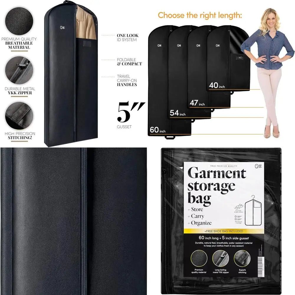 

60-длинная сумка для хранения пальто и меха с ластовицей | Прочная, дышащая, складная защита для гардероба