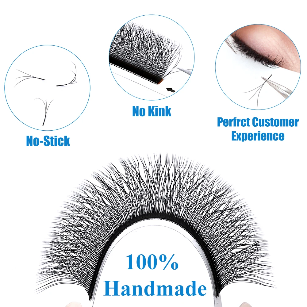 Wholesale 10Pcs/Lot 3D/4D W Style Eyelash Extension Makeup Premade Volume Fan Lashes Mink Eyelashes Lash Supplies Wendy Lashes