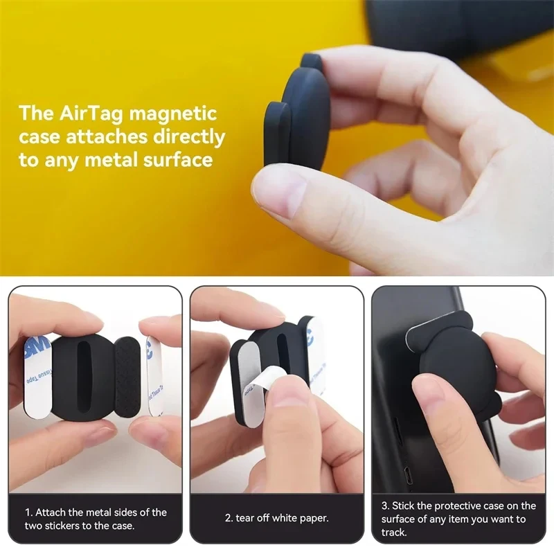 Apple Airtag用の磁性シリコン保護ケース,隠しGPSトラッカー,防水,オートバイ用,頑丈