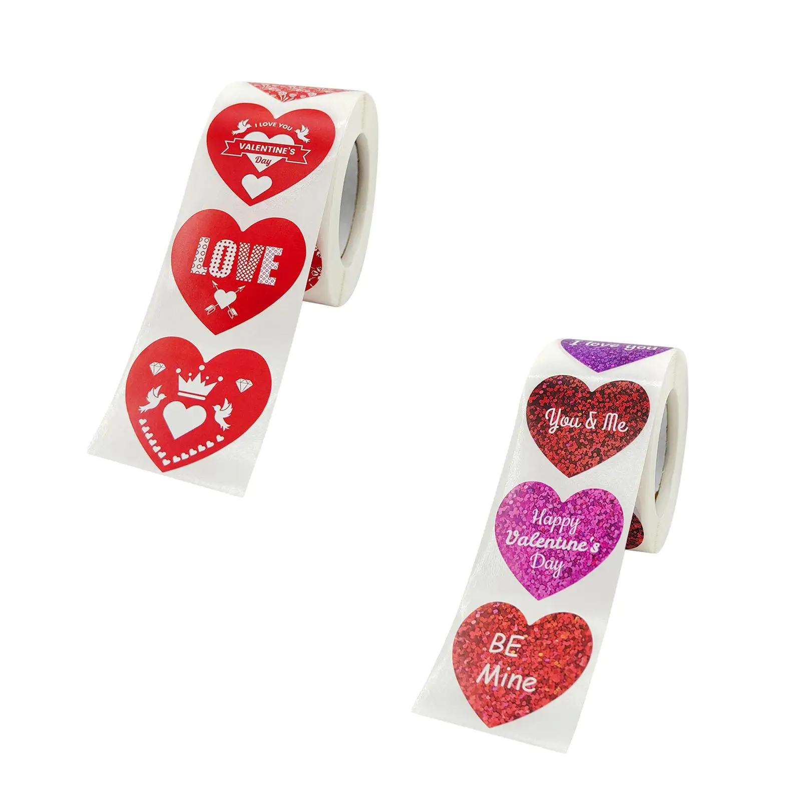 Heart Stickers Sealing Labels 500Pcs Valentines Day Decor Cards Making Scrapbooking 3.8cm Decorative Stickers for Engagement