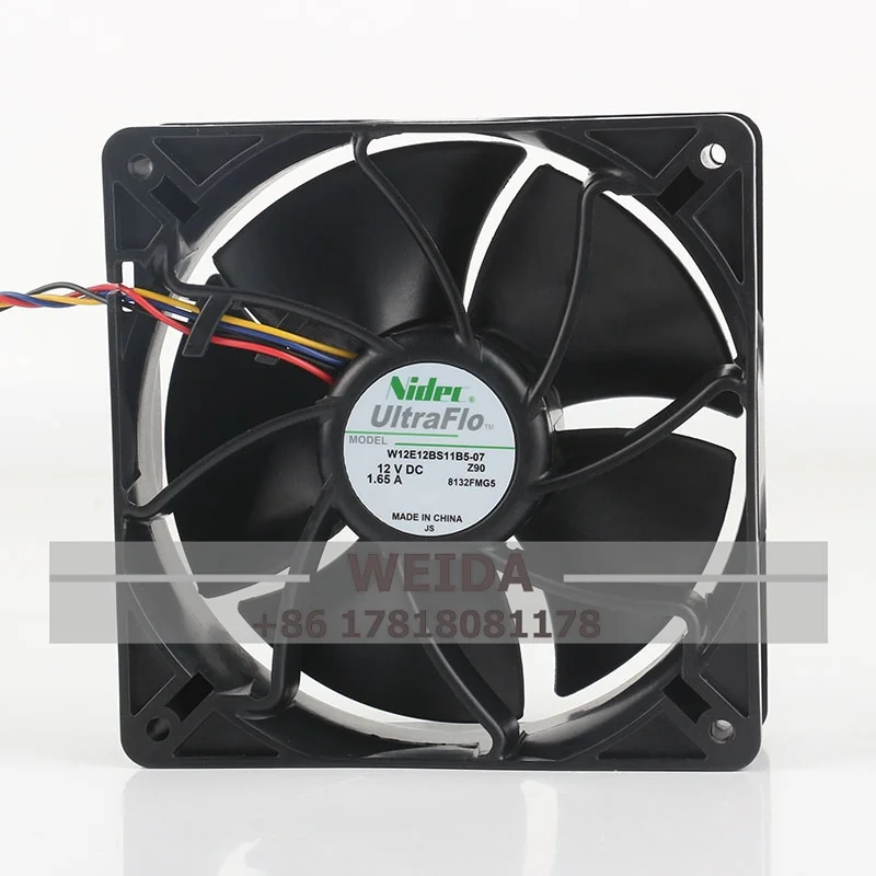

Chassis Power fan W12E12BS11B5-07 Original Nidec 12038 12cm DC12V 1.65A violent large air heat dissipation fan 120*120*38MM