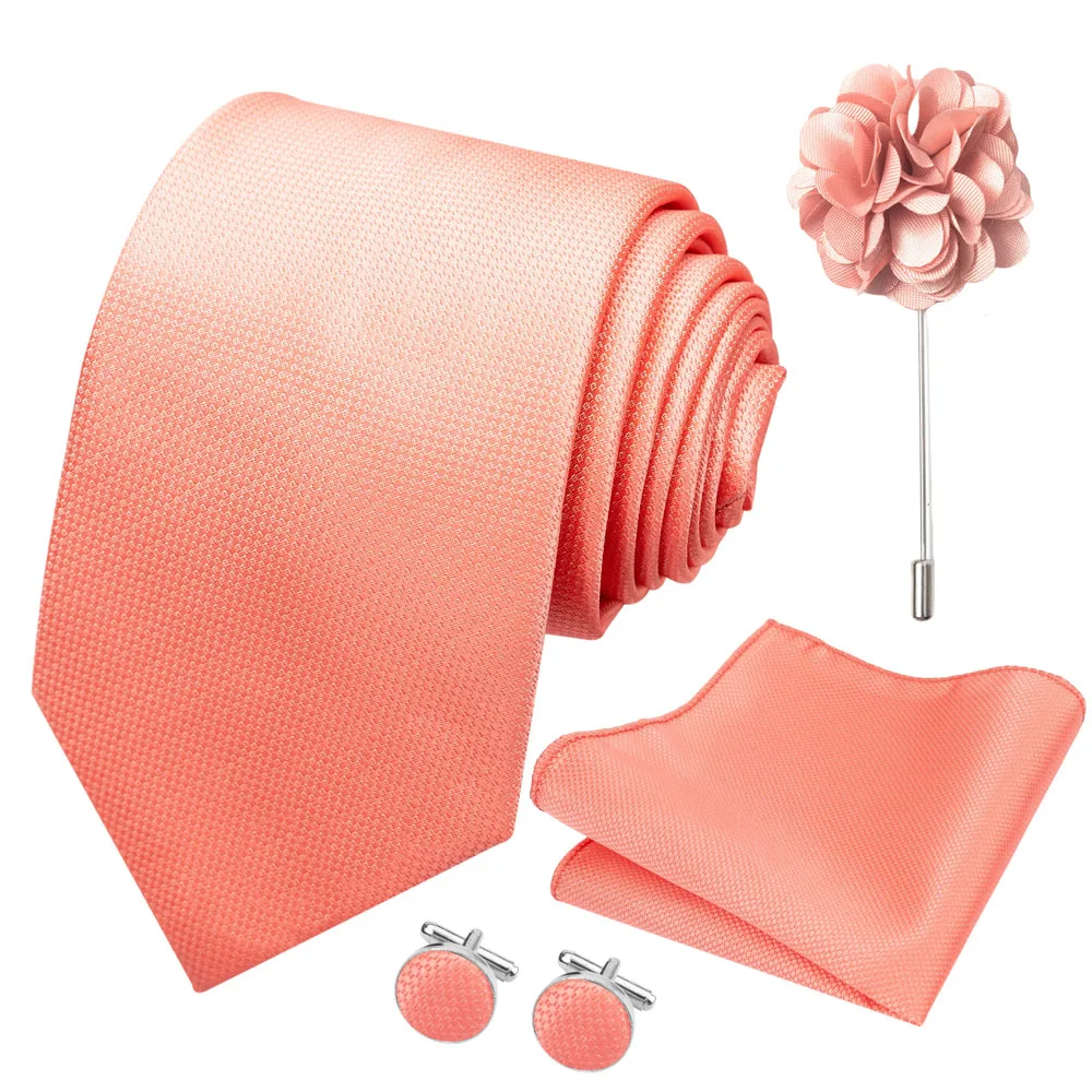 Großhandel Mode 8 cm Krawatte Taschentuch Manschettenknopf Pin Set Männer Krawatte Lila Paisley Anzug Zubehör Fit Hochzeit Geburtstag Geschenk – Detail 4