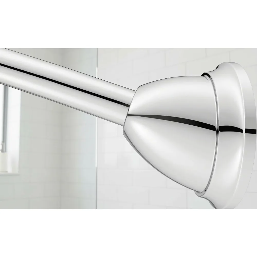 

60-Inch Curved Adjustable Magnetic Shower Rod with Chrome Finish for Modern Bathrooms