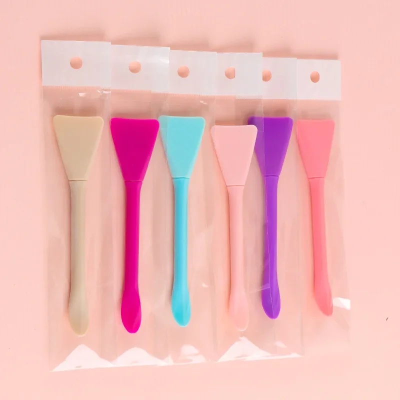 Cepillo de máscara Facial de doble cabezal, palo de máscara Facial de silicona con cuchara, aplicar película de barro, cepillo de máscara Facial, herramienta de belleza Facial