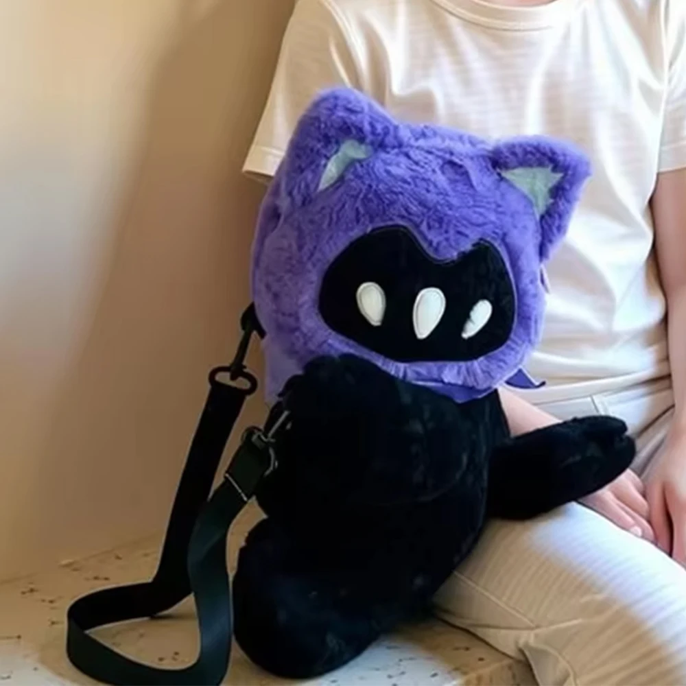 

33CM Kawaii VALORANT Omen Cat Plush Toy Soft Stuffed Doll Crossbody Shoulder Bag Decoration Birthday Gift Boy Girl Students Kids
