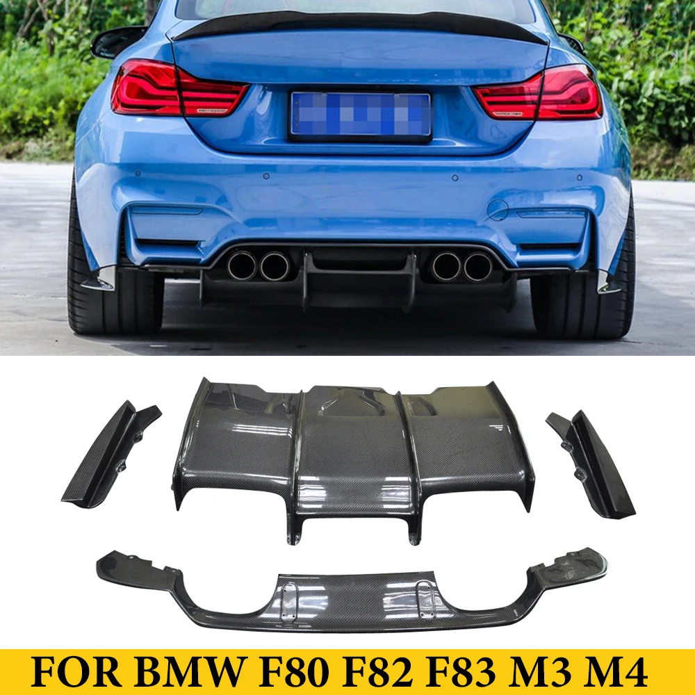 

For BMW F80 F82 F83 M3 M4 Carbon Fiber PSM Style Rear Diffuser Bumper Lip Under Tray Side Splitters Car Styling