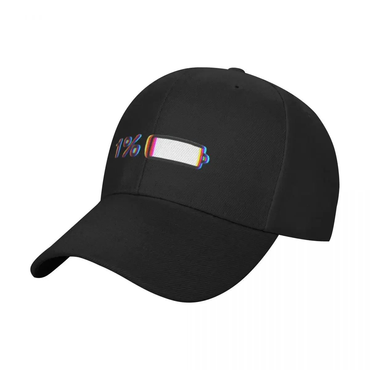 

One Percent Glitched Effect Battery Print Baseball Cap Golf Cap Military Tactical Cap Anime Hat Golf Hat Boy Women's