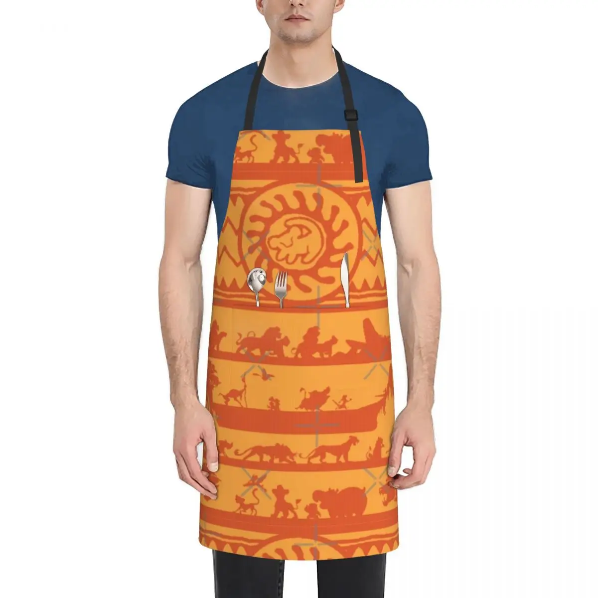 

Lion King Ugly Sweater Waterproof Kitchen Apron For Women/Men With Pockets Work Restaurant Shop Waiter Work Uniform