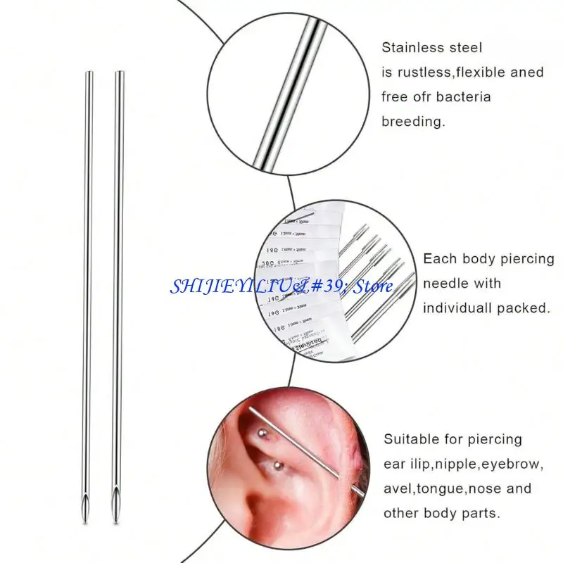 E21F 32 Piece Professional Piercing Allergy Resistant Surgical Steel Tools For All Body Jewelry Types