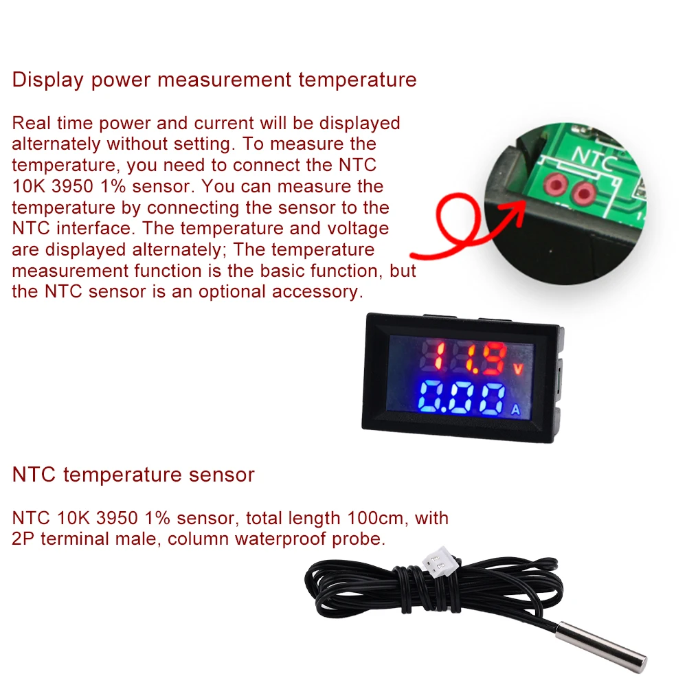 DC0-100V 10A 50A 100A LED Cyfrowy woltomierz Amperomierz Wody Samochodowy Miernik Napięcia Motocyklowego Wolt Detektor Tester Panel M430C