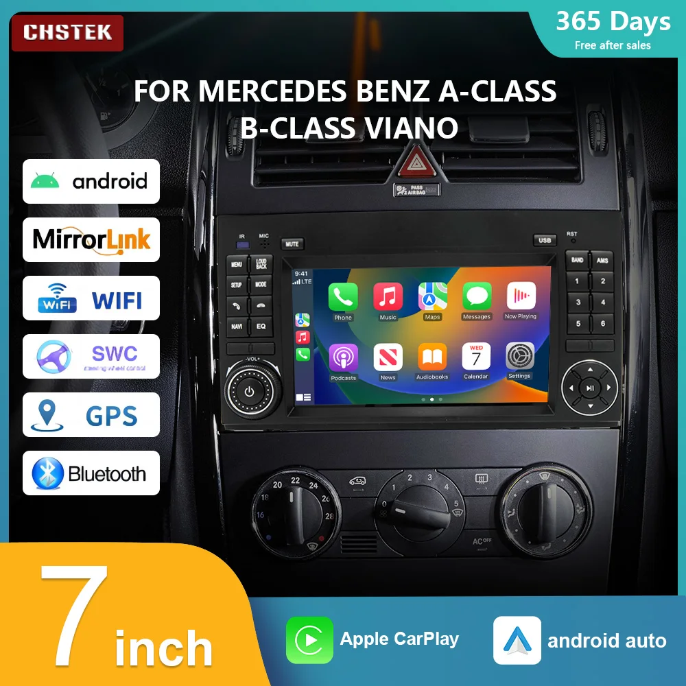 

CHSTEK Android13 Car Radio CarPlay for Mercedes Benz A-Class W169 2005-2012 B-Class W245 Navigation Multimedia Player WiFi 4G