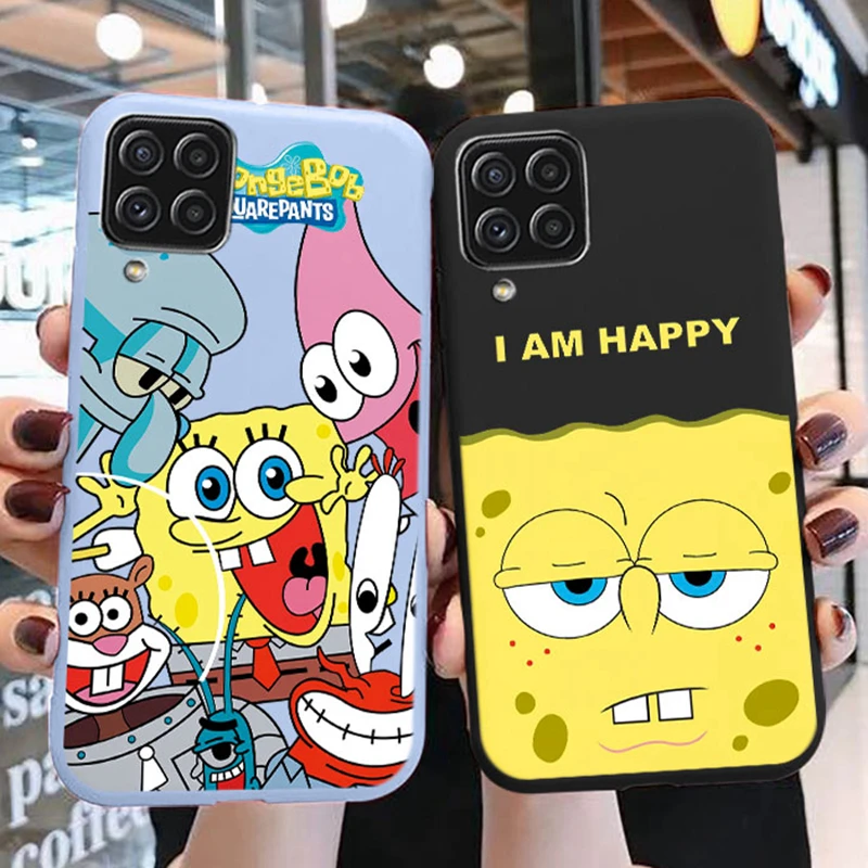 Funny SpongeBob SquarePants Phone Case for Samsung Galaxy A12 M12 F12 A 12 M 1 2 Cute Patrick Star Soft TPU Silicone Back Cover