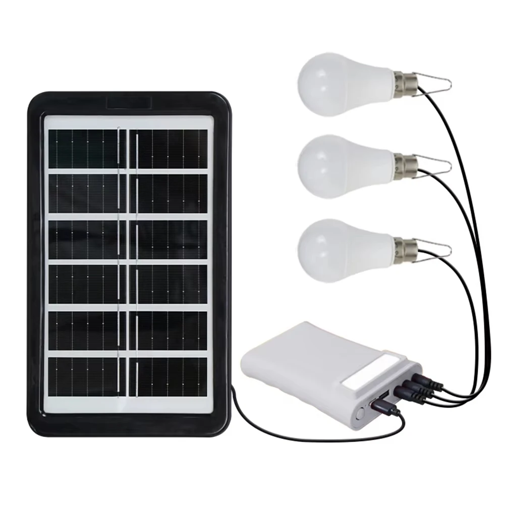 لمبة قلادة للتخييم في الهواء الطلق LED بالطاقة الشمسية مع لمبة تزيين للتخييم بالطاقة الشمسية من البولي سيليكون مع بنك الطاقة IPX6 مقاومة للماء