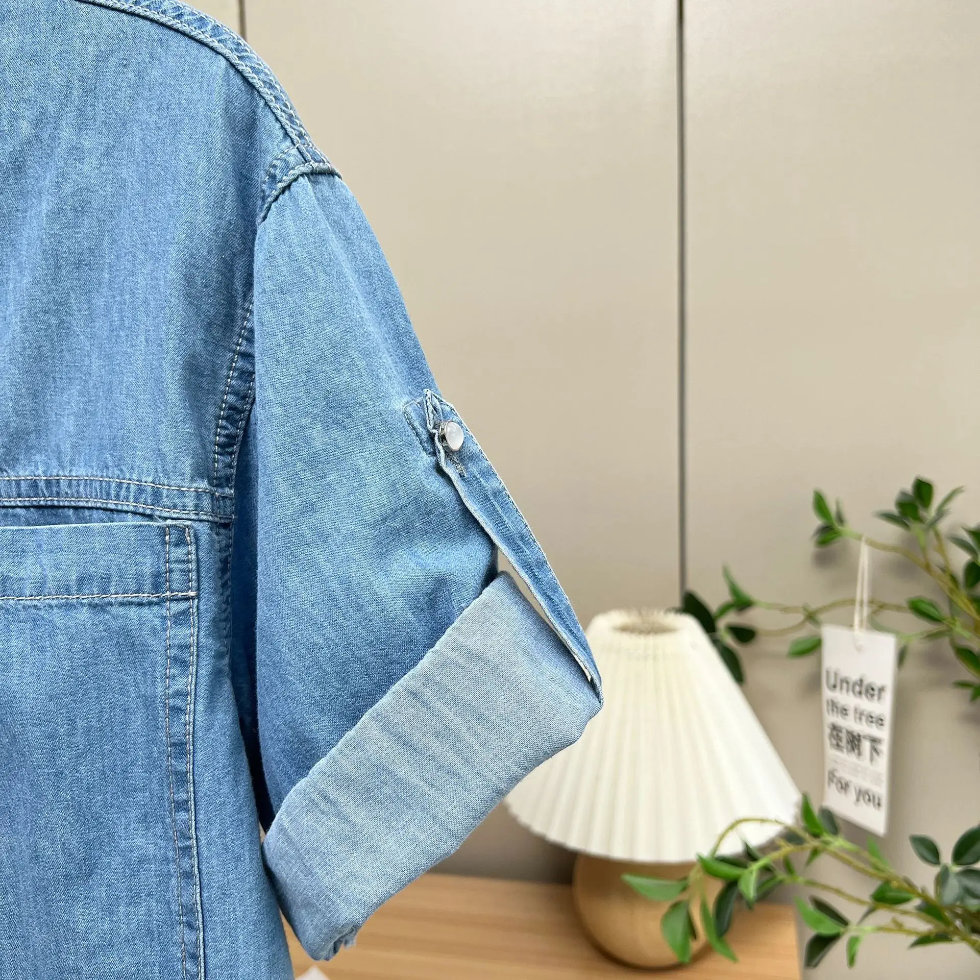 100กก.เสื้อฤดูร้อนแฟชั่นใหม่ครึ่งแขนเสื้อDenim Plusขนาดผู้หญิงTop 7149