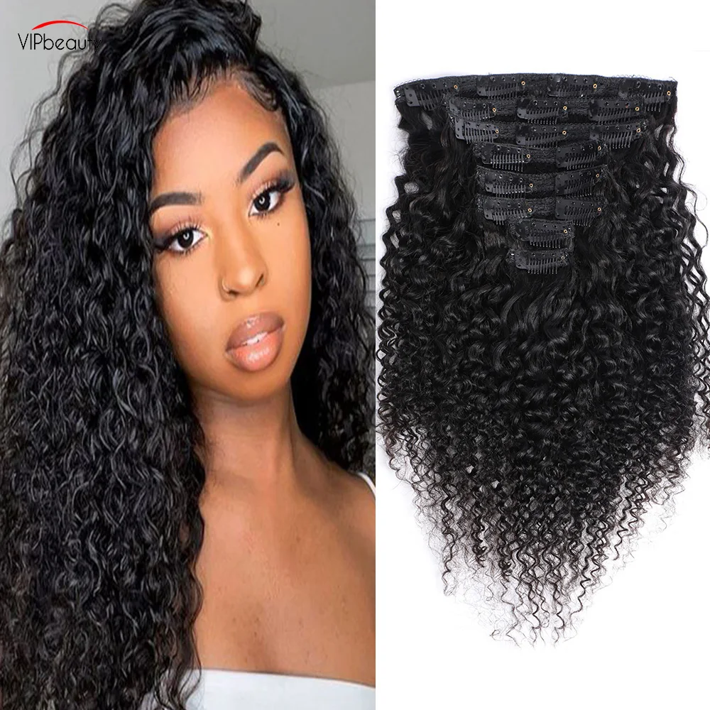 

Alibele 120 г 8 шт./компл. странные вьющиеся заколки для наращивания человеческих волос натуральный цвет бирманская полная голова для женщин 100% человеческие волосы Remy