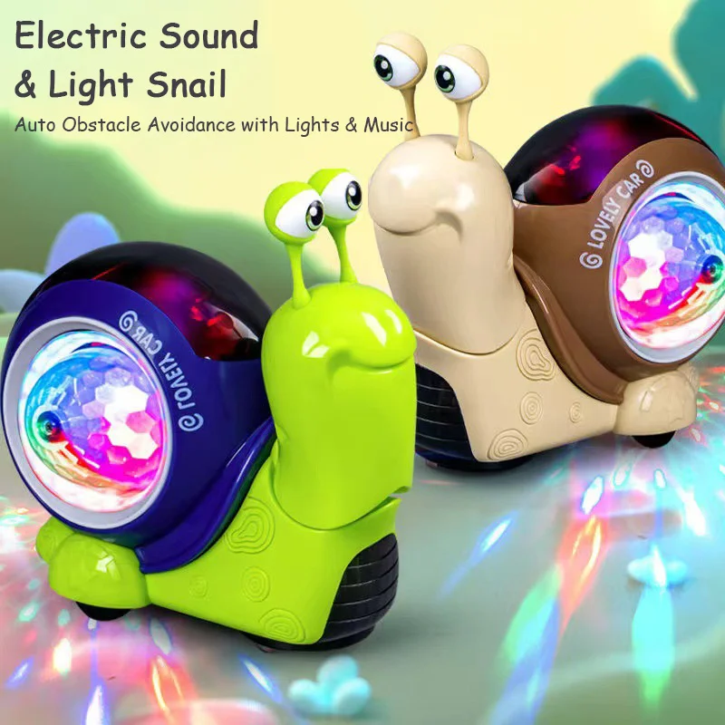 

Electric 360° Rotating Snail Toy With 3D Light Projector & Music - Interactive Learning Toy For Toddlers, Musical Crawling Toys