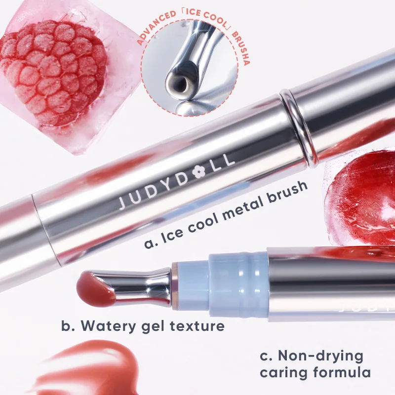 Judydoll アイス ダイヤモンド リップ グロス、保湿、ミラー シャイン、ふっくら効果、ベタつかない、軽量、栄養リップ オイル、光沢のある Fi