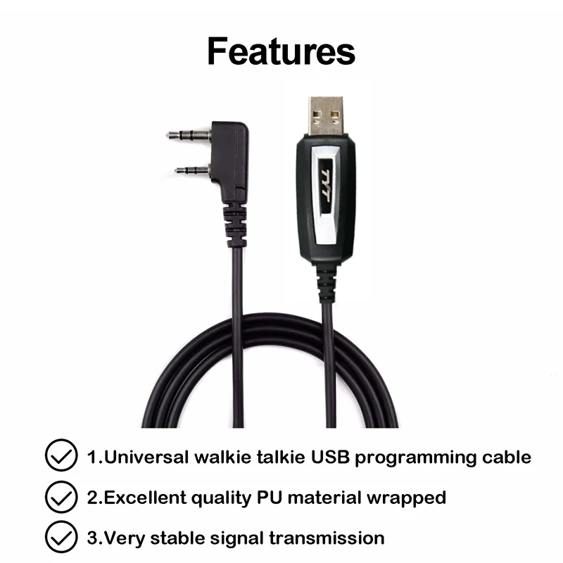 Kabel do programowania TYT USB do cyfrowego radia dwukierunkowego DMR MD380 MD390 MD UV380 UV390 walkie talkie Retevis RT3 kabel do programowania