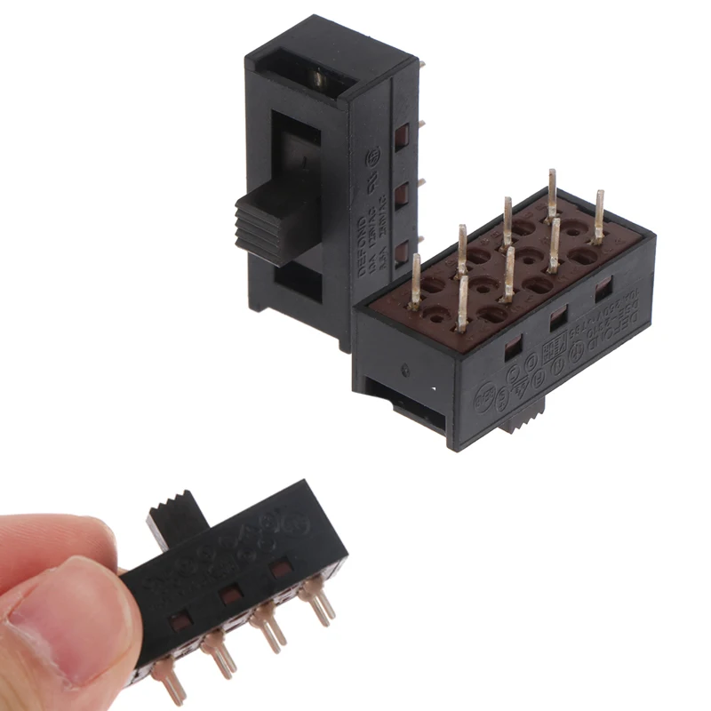 2Pcs DSE-2310 Pointed Pins 8 Feet 3 Files 10A250V Toggle Switch Black Slide Switch Hair Dryer Switch