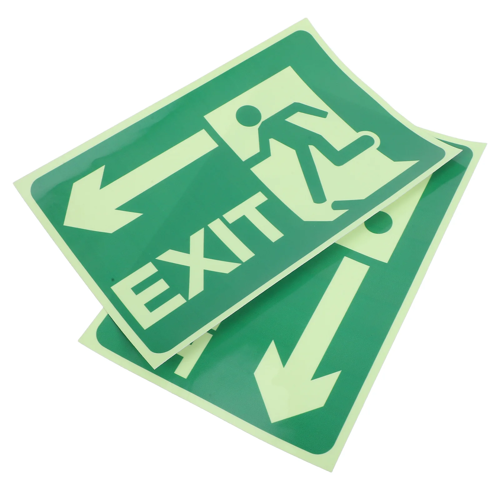 Glow In Dark Exit Signs Luminous Security Stickers Adhesive Fire Evacuation Directional Night Visibility Safety Signage
