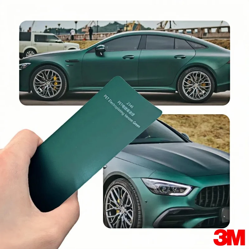 

3 м Высококачественная веном-зеленая ПВХ автомобильная виниловая пленка с матовым покрытием, пленка для автоматического покрытия с функцией изменения цвета, защита от царапин