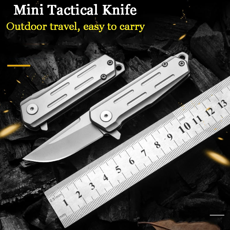 Non-slip D2 Folding Knife Mini Knife for Men EDC Survival Gadgets Keychain Portable Utility Pocket Knife Camping Equipment