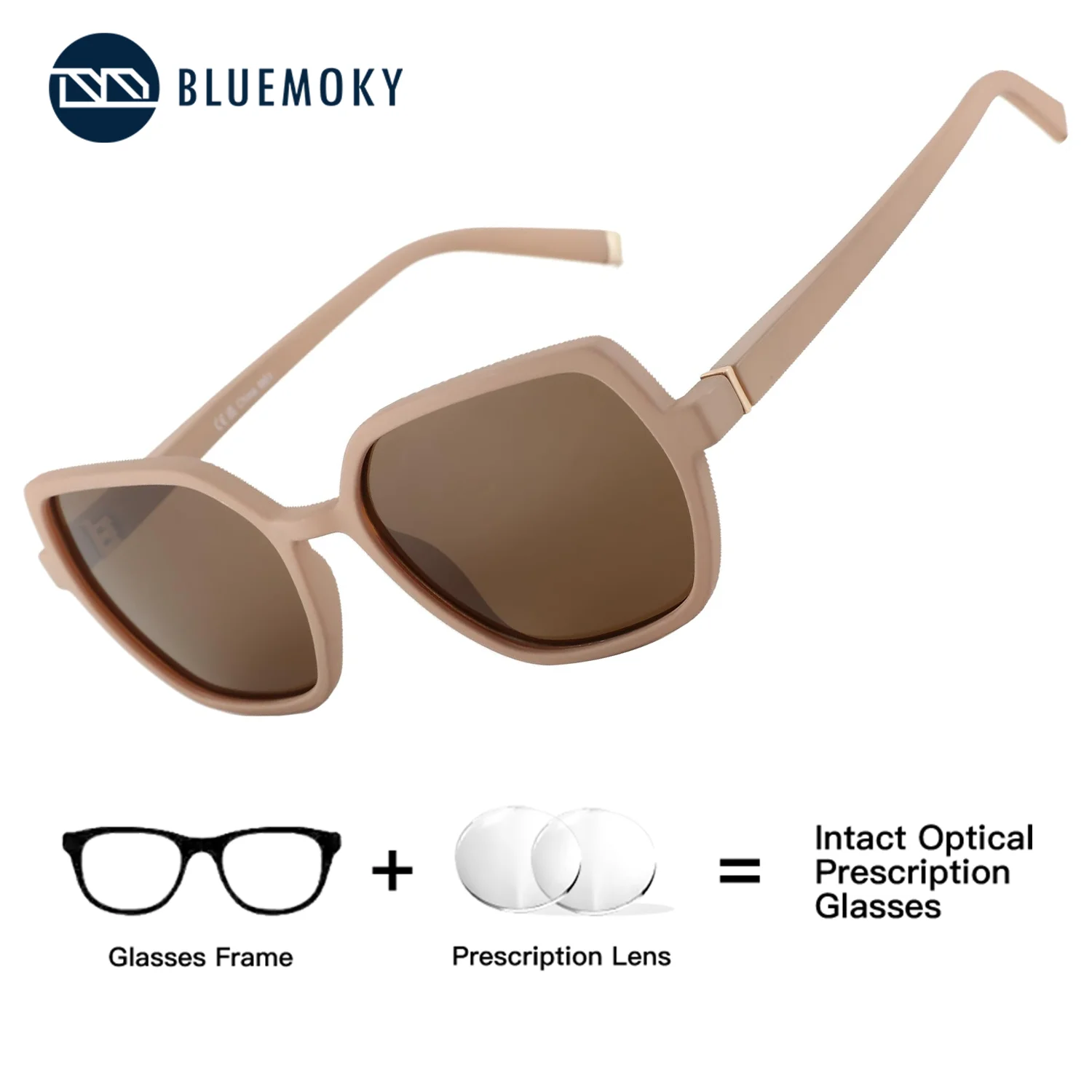 

BLUEMOKY Butterfly Polarized Prescription Sunglasses Women Sunscreen Lenses with Optical Recipe Medical Sun Glasses