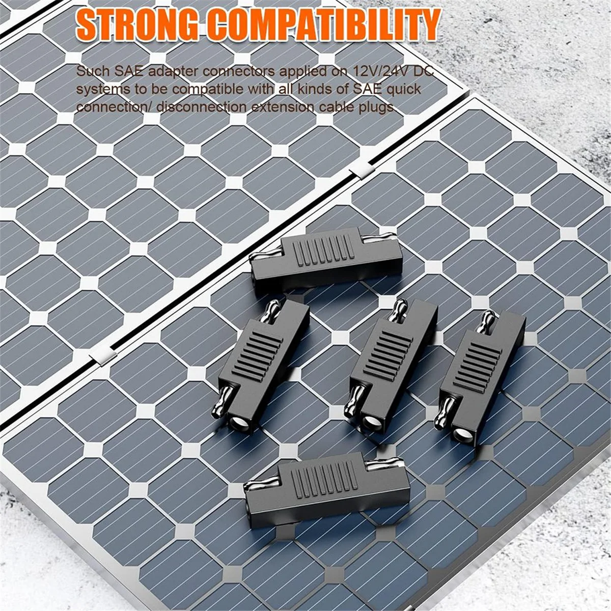 SAE Connector SAE to SAE Polarity Reverse Quick Disconnect Cable Plug Adapter for Solar Panel Battery Charger-5Pack