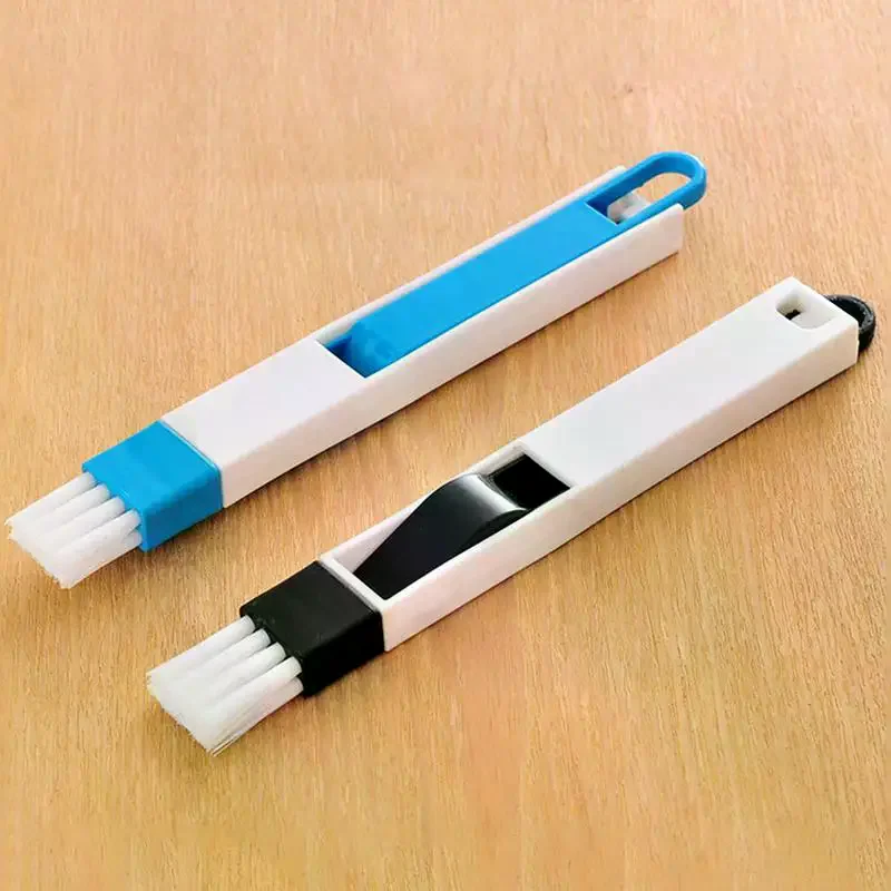Cleaning Brush Two-in-one Portable Multifunctional Door Window Keyboard Groove Cleaner Dust Shovel Rail Tool No  Left