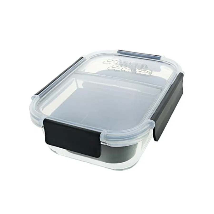 

Two Compartment Borosilicate Glass Container Cleaning Tool with Sealable Lid