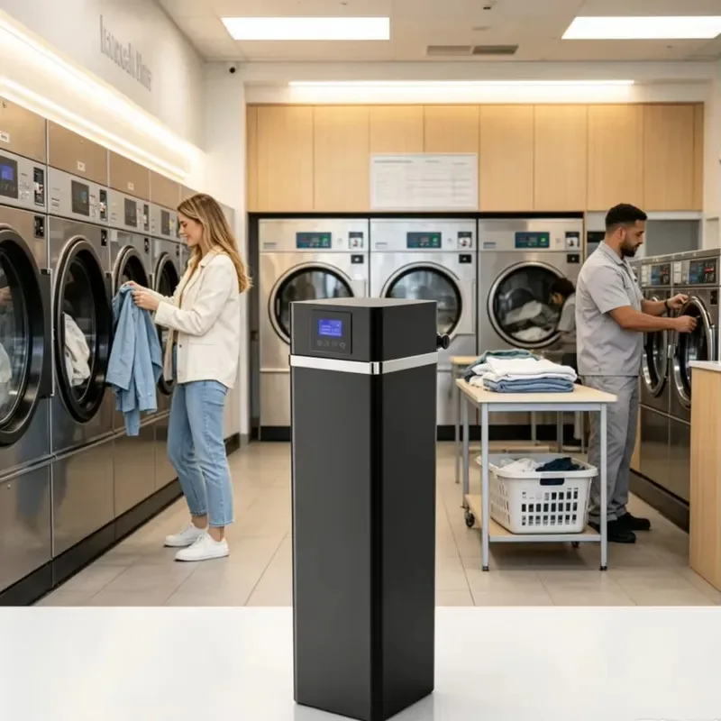 Commercial water softeners, electric high-flow central water softeners, ion exchange salt-based resin water softeners