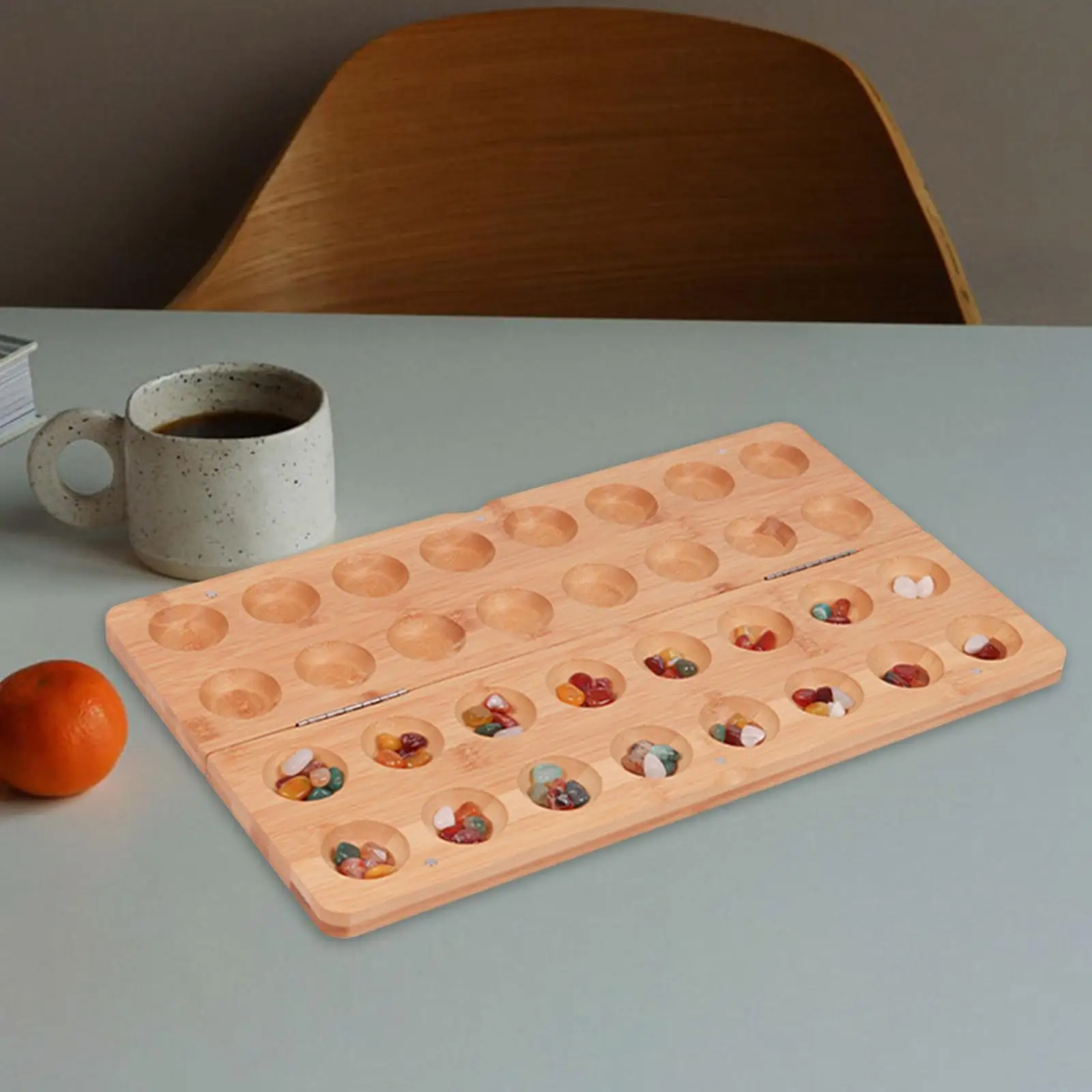 

Настольная игра Mancala 65, развлечения с цветными камнями, праздничный подарок, сувениры для вечеринки со складной игрой, настольная древняя стратегическая игра