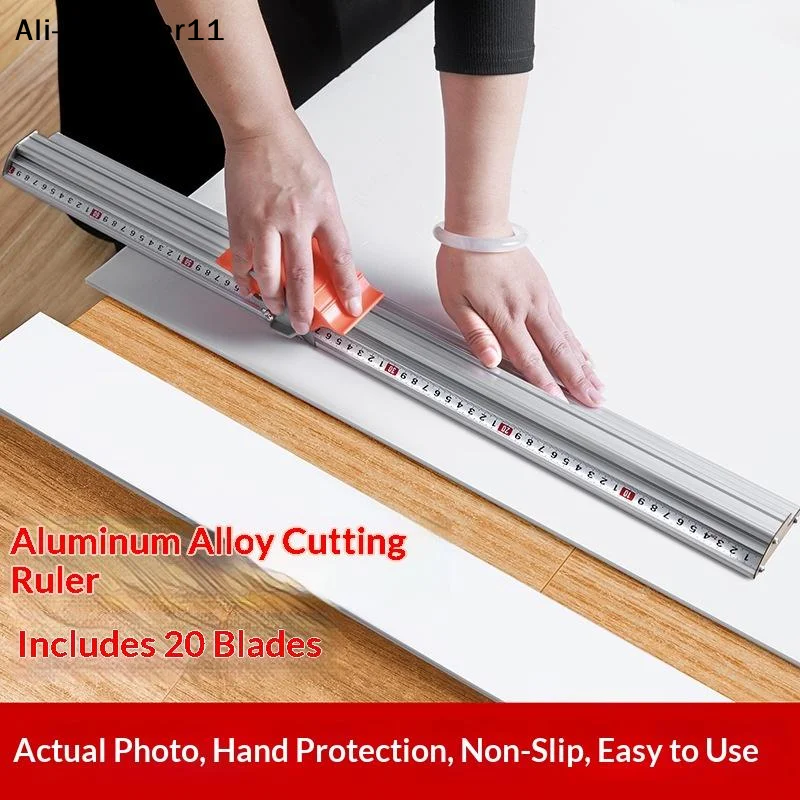 

【S7】1Pc Aluminum Anti-Slip Cutting Positioning Ruler Manual Sliding Paper Cutter W/Dual Scale Ruler Pvc Cutting Ruler DIY Tool